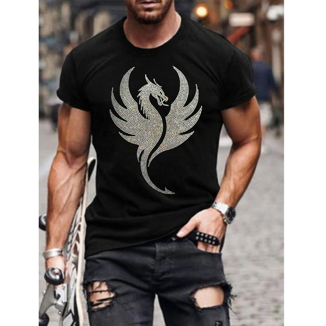 Men's Slim Crown Motif Embellished T-Shirt