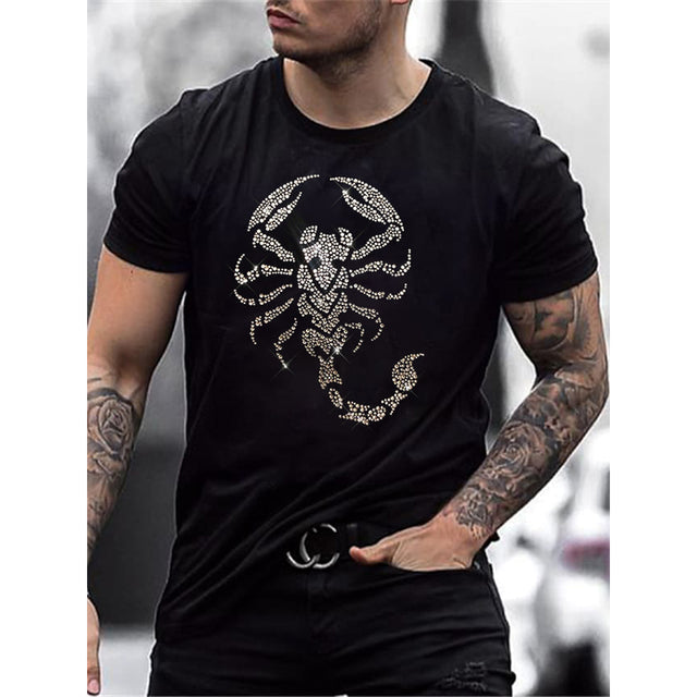 Men's Slim Crown Motif Embellished T-Shirt