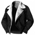 Men's Faux Fur-Lined Suede Biker Jacket