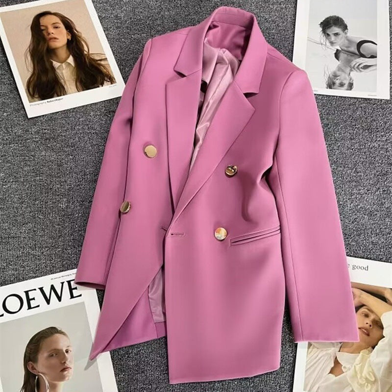 Women's Double-Button Oversized Tailored Blazer