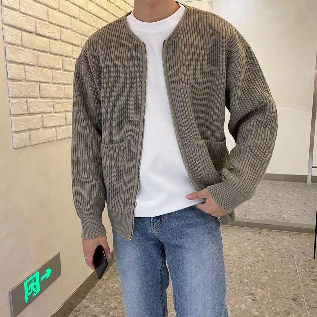 Men's Warm Casual High-Collar Knit Pullover