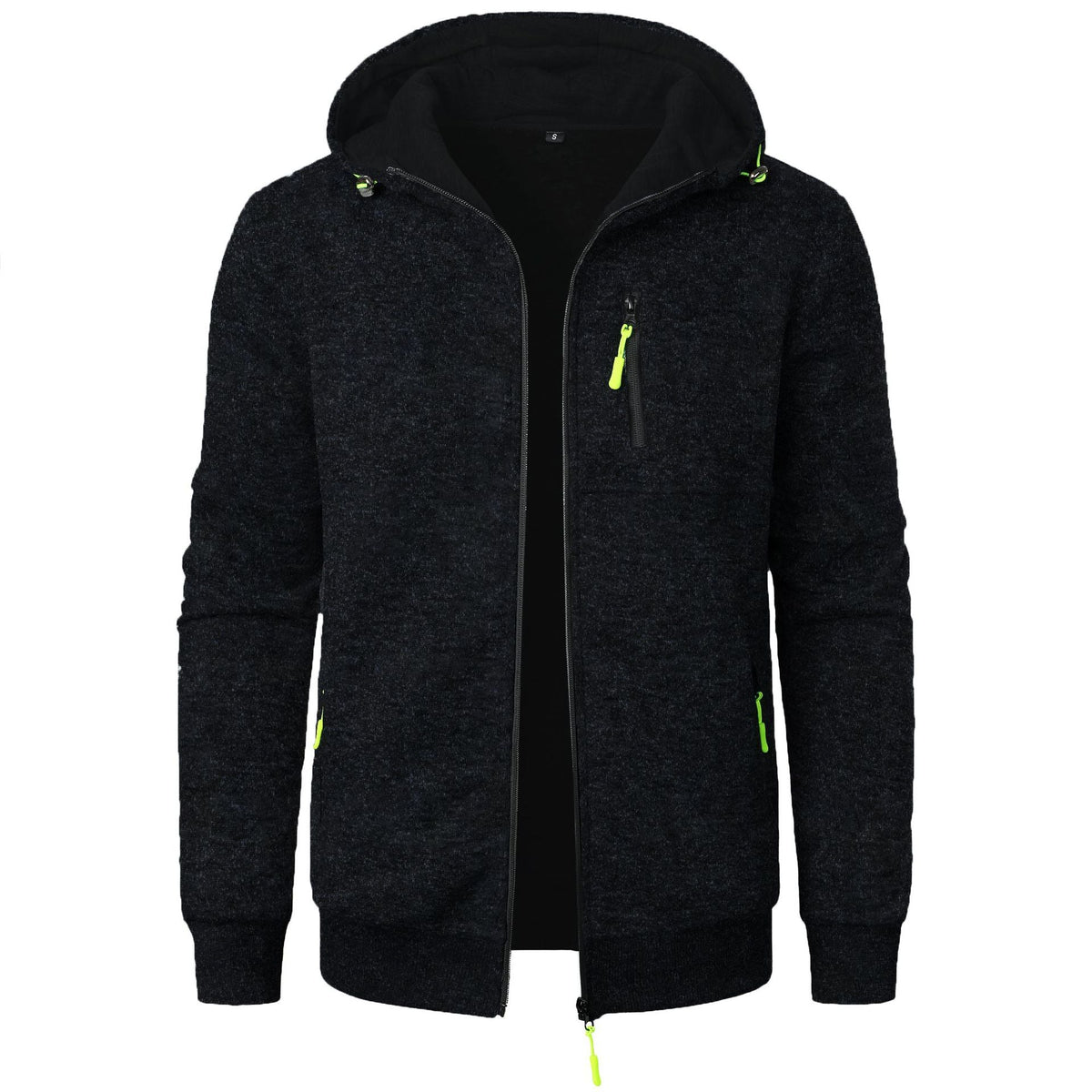 Men's Patterned Zip-Through Hooded Top