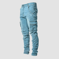 Men's Tapered Slim-Fit Cargo Denim Trousers