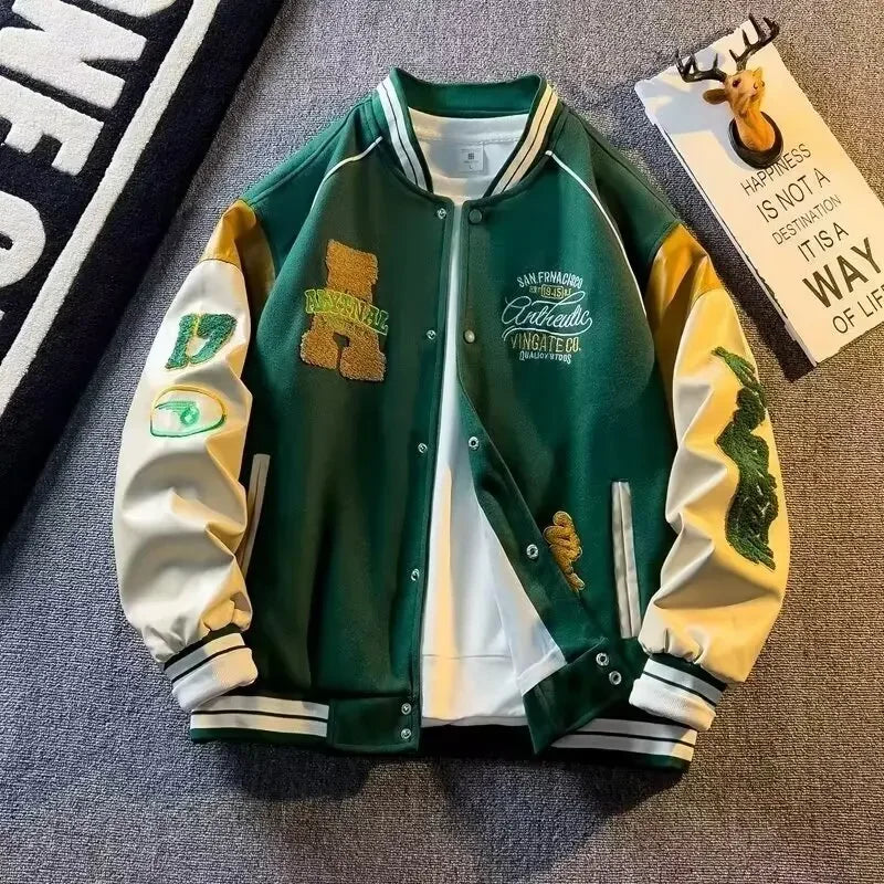 Men's Lightweight Embroidered Patchwork Jacket
