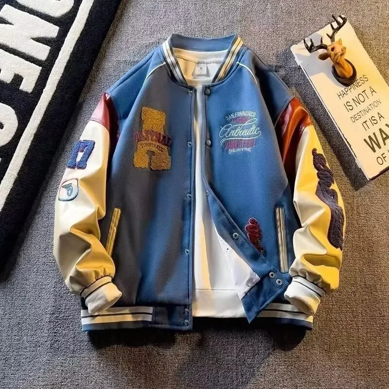 Men's Lightweight Embroidered Patchwork Jacket
