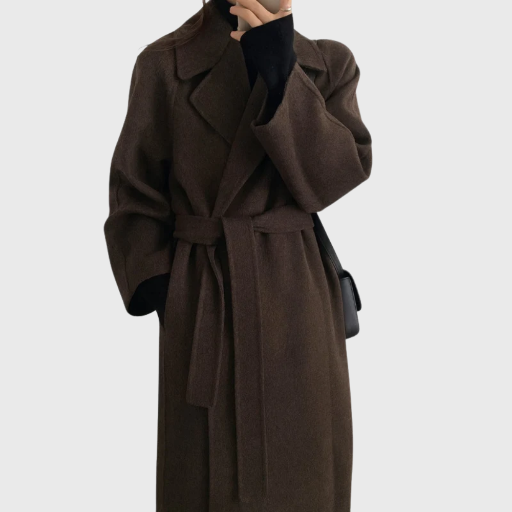 Women's Warm Belted Wool-Blend Topcoat
