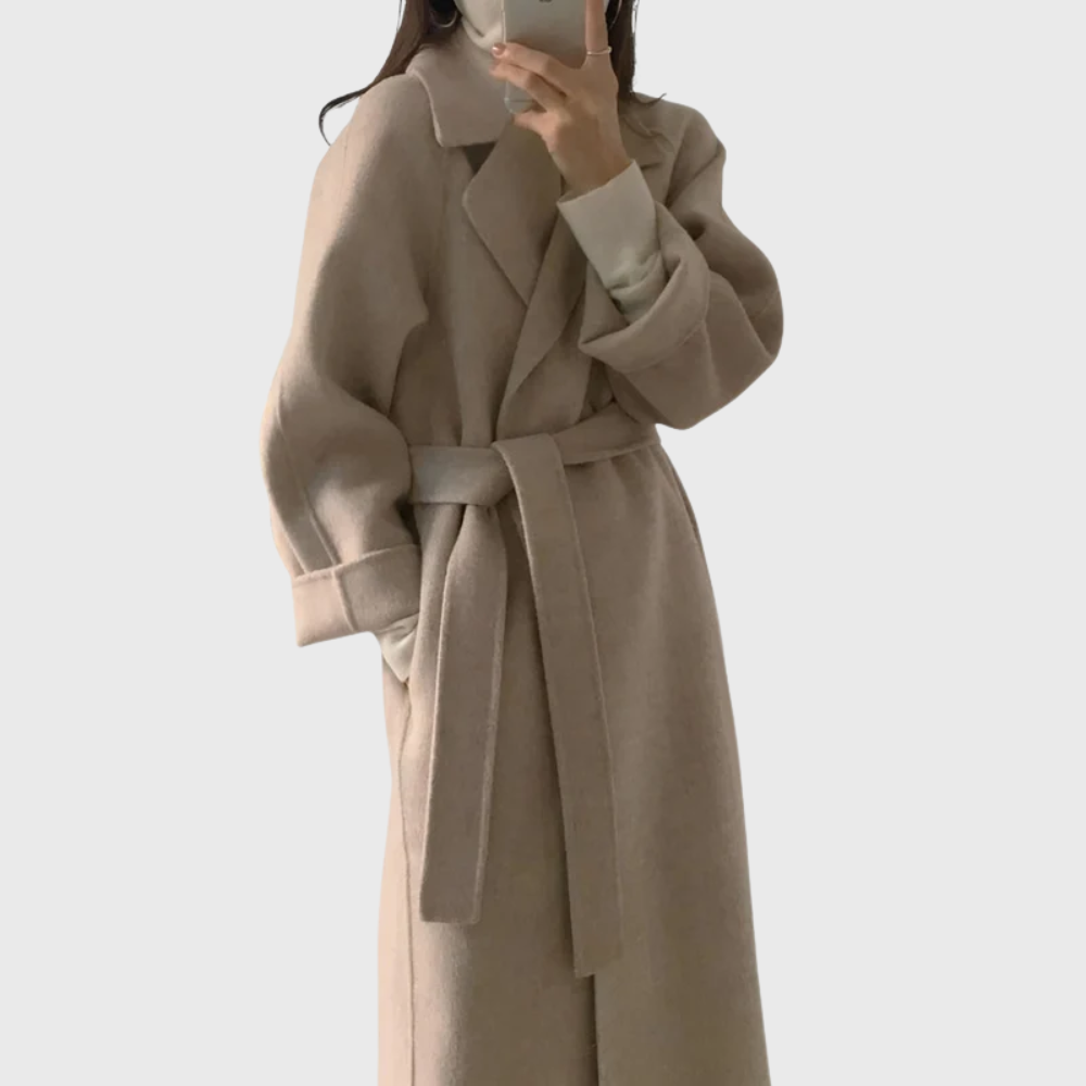 Women's Warm Belted Wool-Blend Topcoat