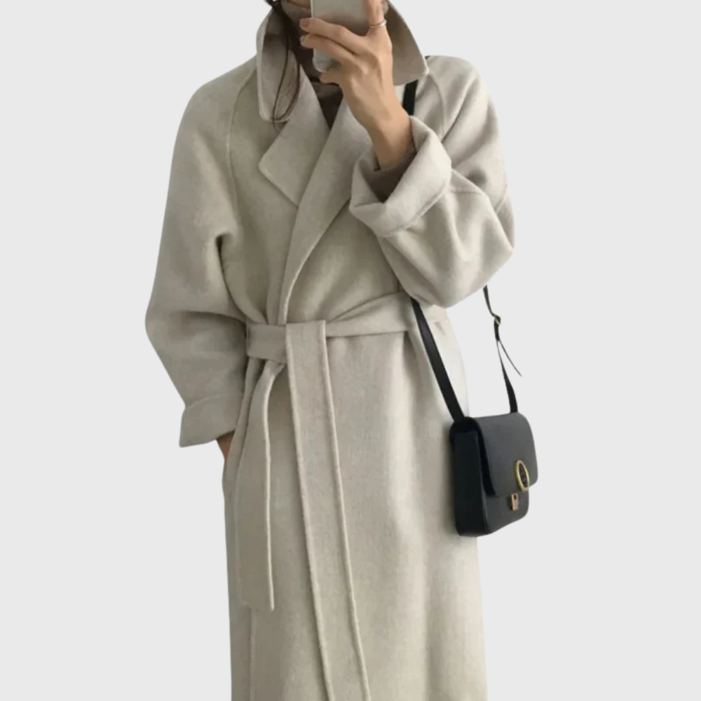 Women's Warm Belted Wool-Blend Topcoat