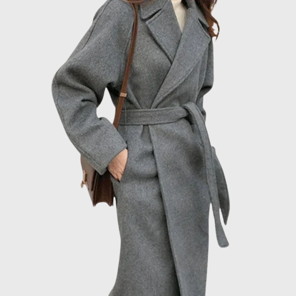 Women's Warm Belted Wool-Blend Topcoat