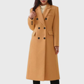 Women's Tailored Double-Breasted Woollen Longline Coat
