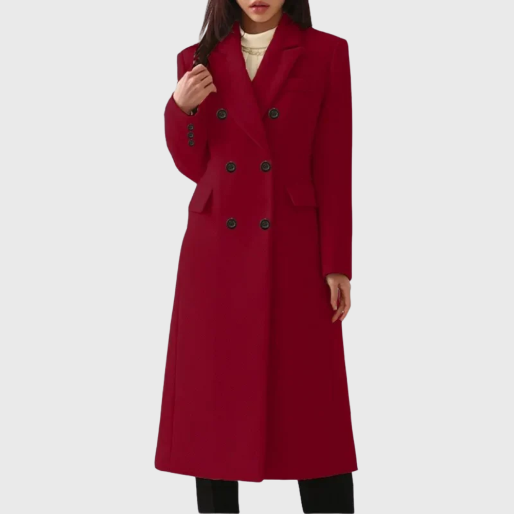 Women's Tailored Double-Breasted Woollen Longline Coat