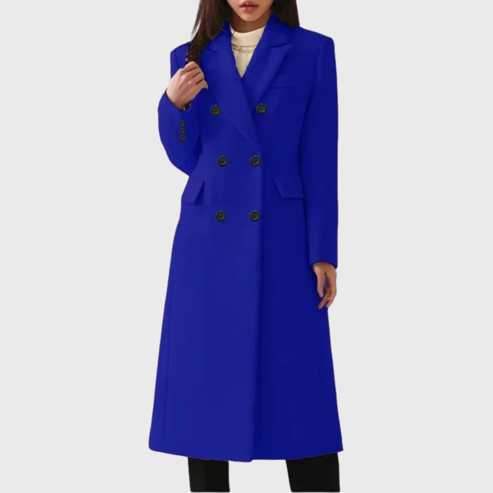 Women's Tailored Double-Breasted Woollen Longline Coat