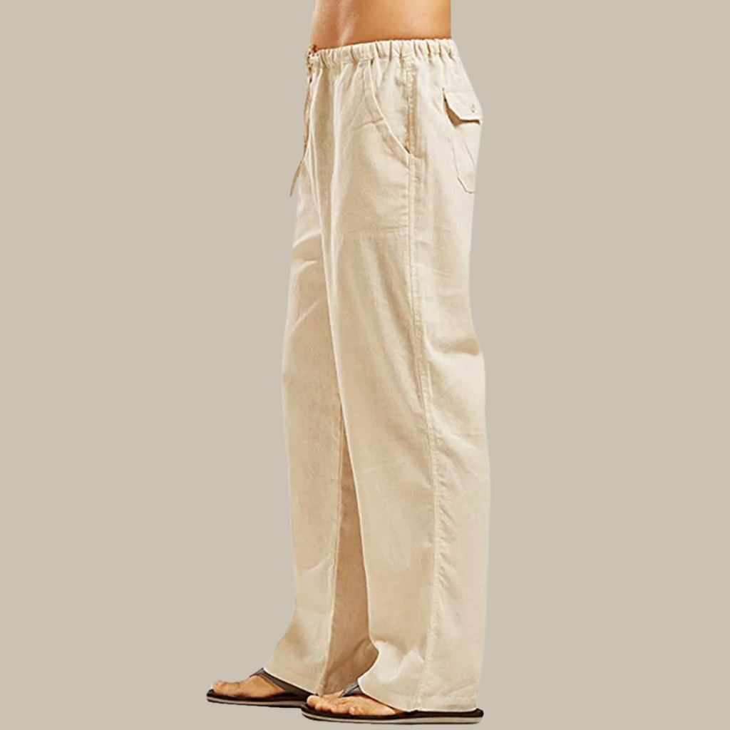 Men's Breathable Straight-Leg Linen Holiday Trousers