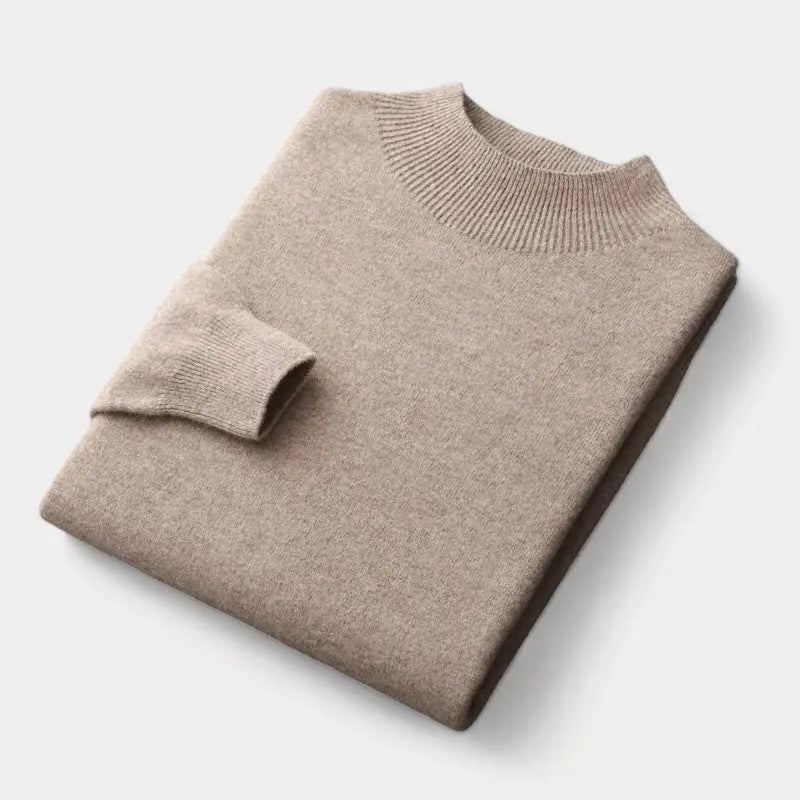 Men's Woollen Mock Neck Knit Pullover