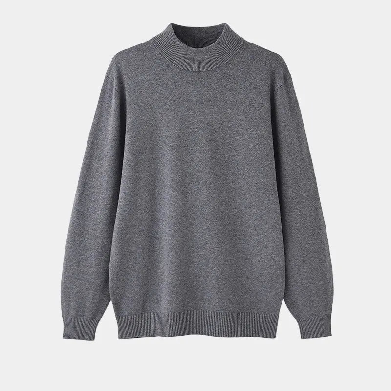 Men's Woollen Mock Neck Knit Pullover