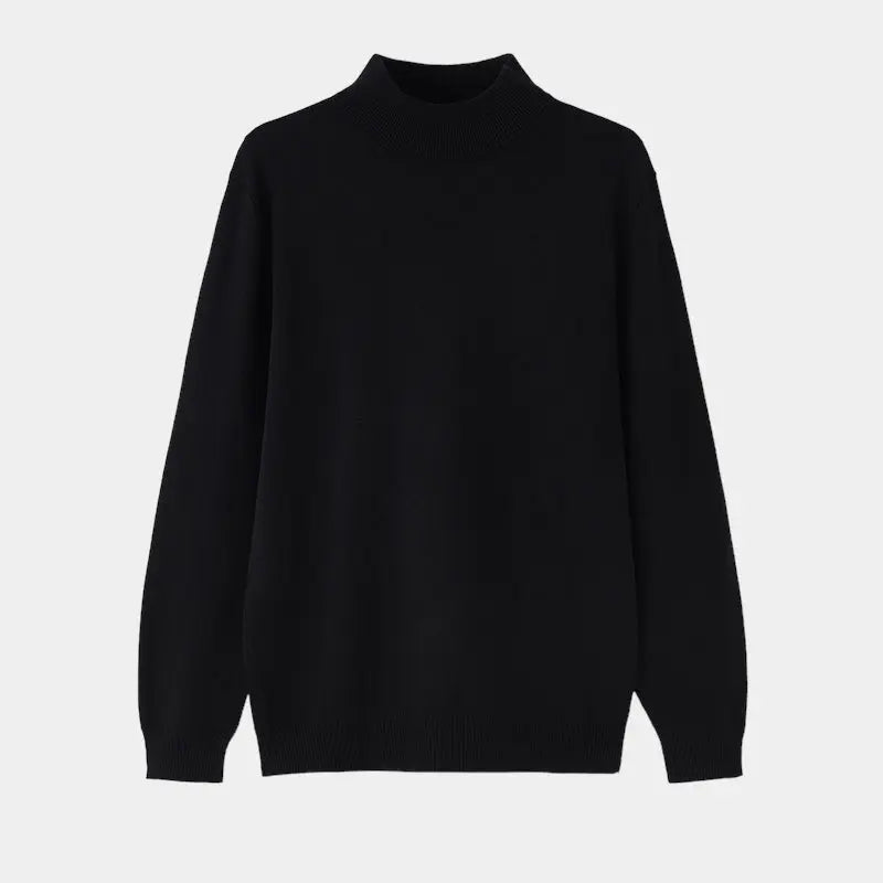 Men's Woollen Mock Neck Knit Pullover