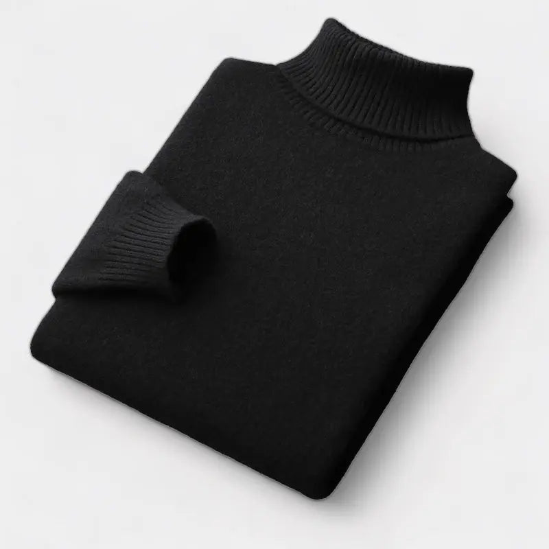 Men's Polished Merino Polo Neck Jumper