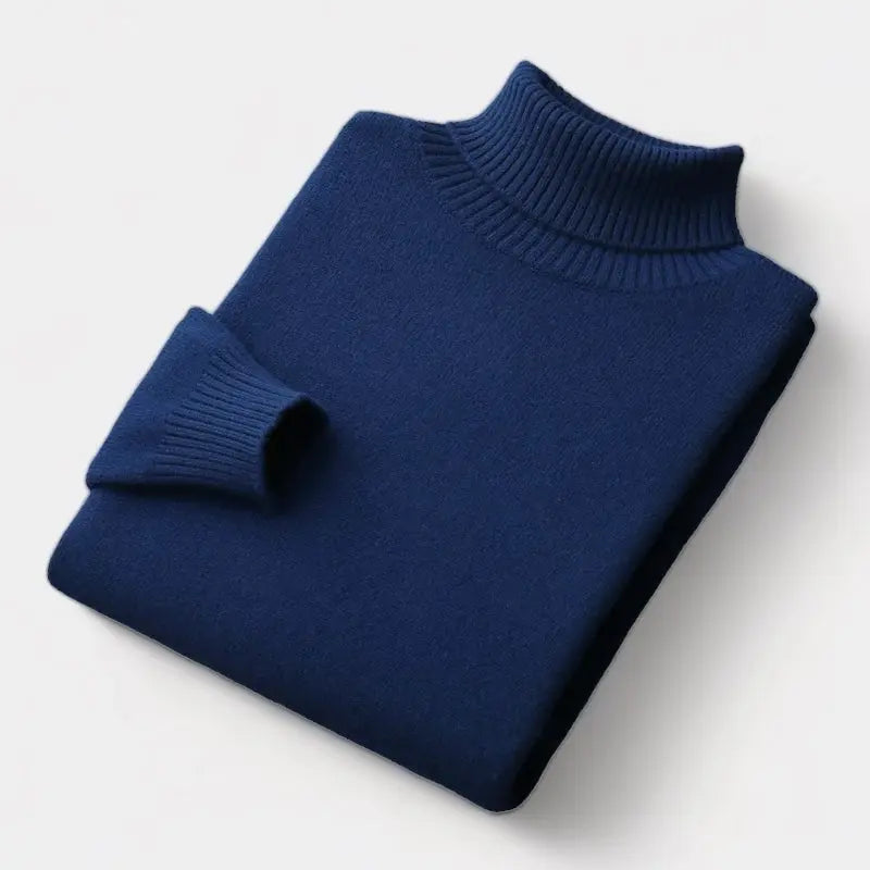 Men's Polished Merino Polo Neck Jumper