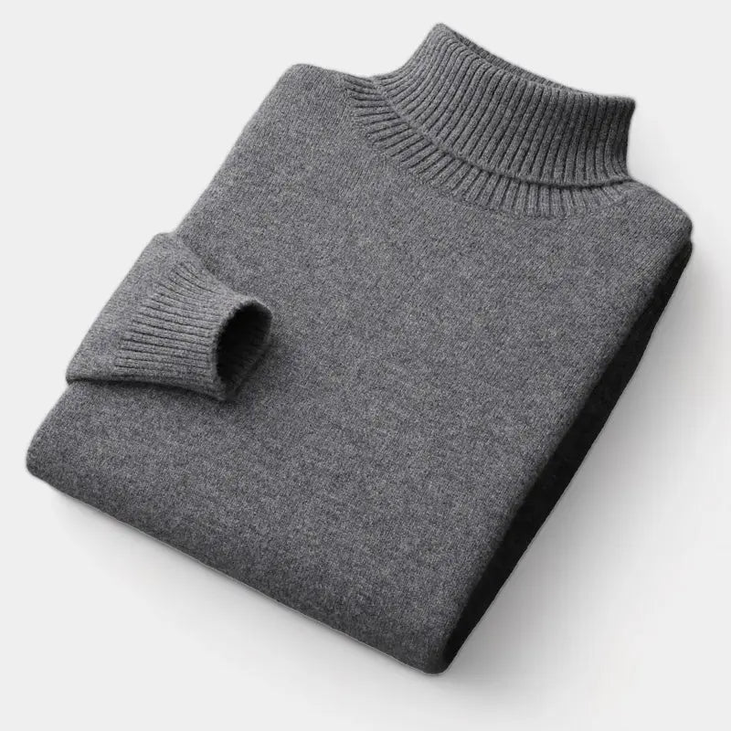 Men's Polished Merino Polo Neck Jumper