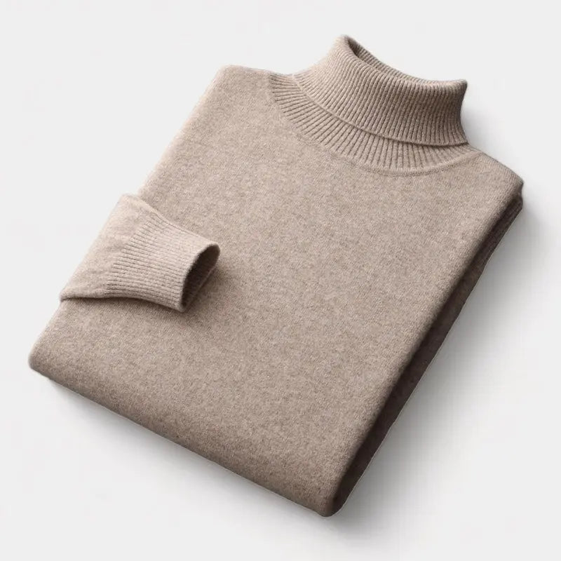 Men's Polished Merino Polo Neck Jumper