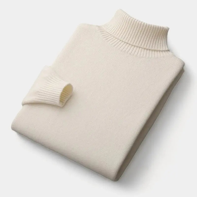 Men's Polished Merino Polo Neck Jumper