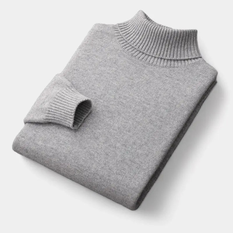Men's Polished Merino Polo Neck Jumper