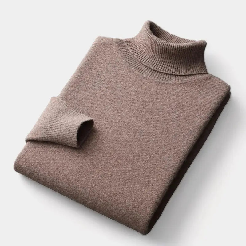 Men's Polished Merino Polo Neck Jumper