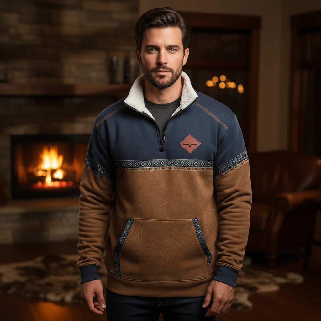 Men's Sherpa Collar Fleece Quarter-Zip Pullover