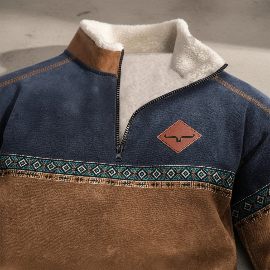 Men's Sherpa Collar Fleece Quarter-Zip Pullover