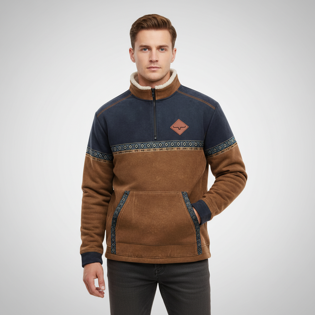 Men's Sherpa Collar Fleece Quarter-Zip Pullover