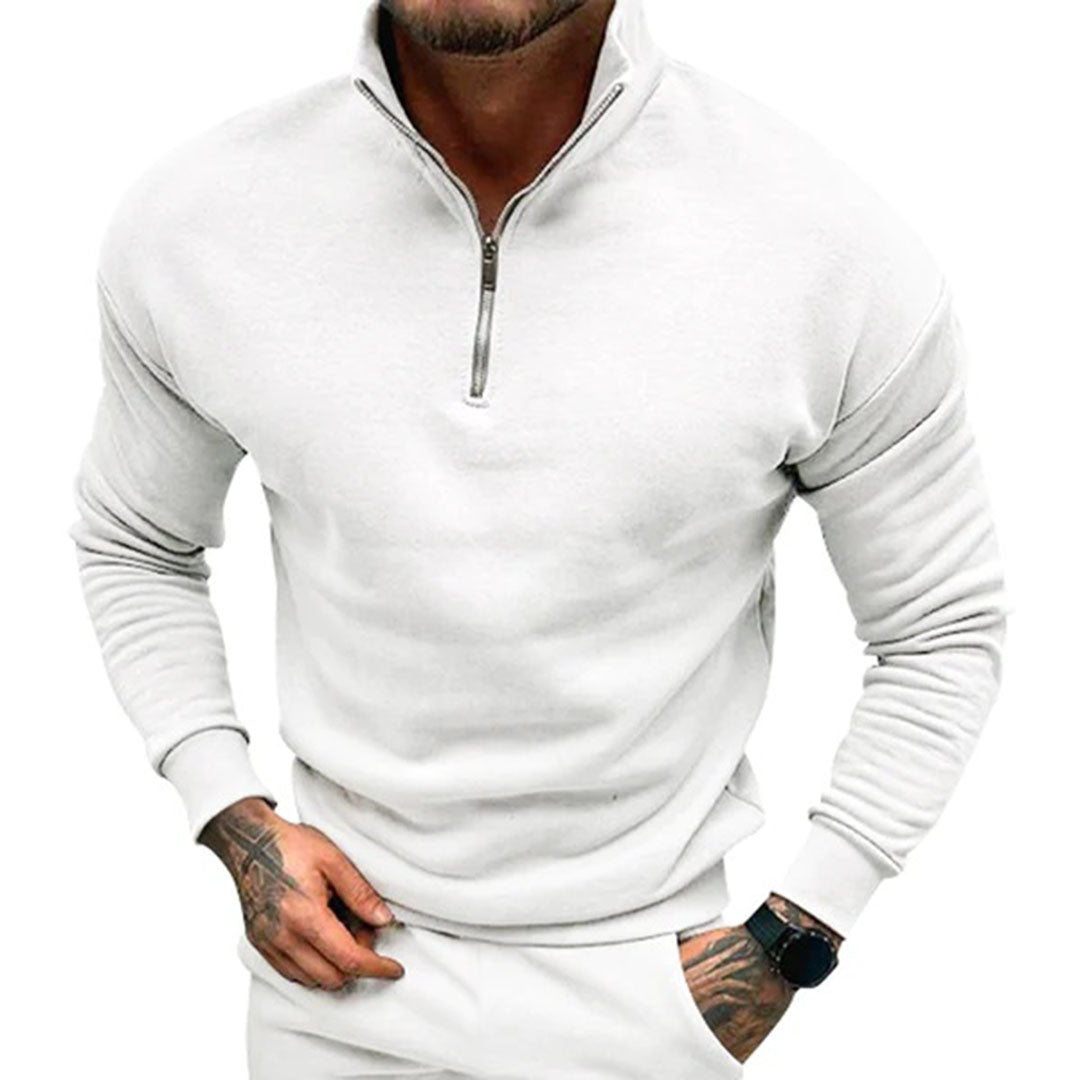 Men's Streamlined Half-Zip Stand Collar Pullover