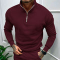 Men's Streamlined Half-Zip Stand Collar Pullover