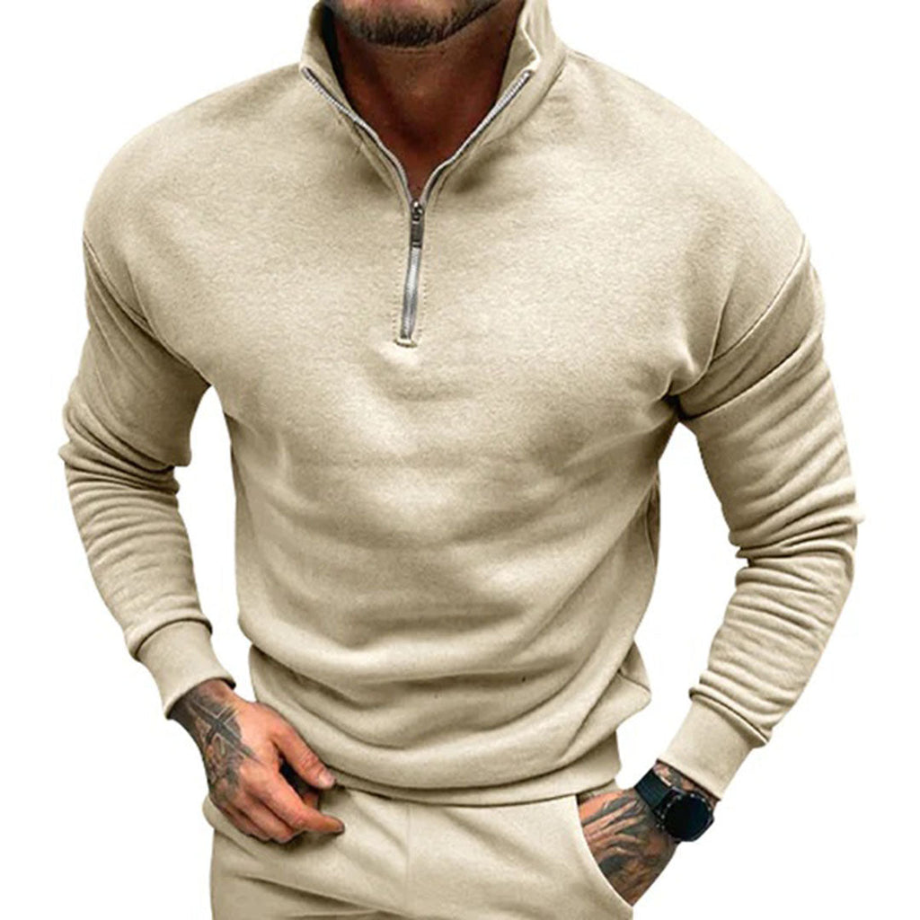 Men's Streamlined Half-Zip Stand Collar Pullover