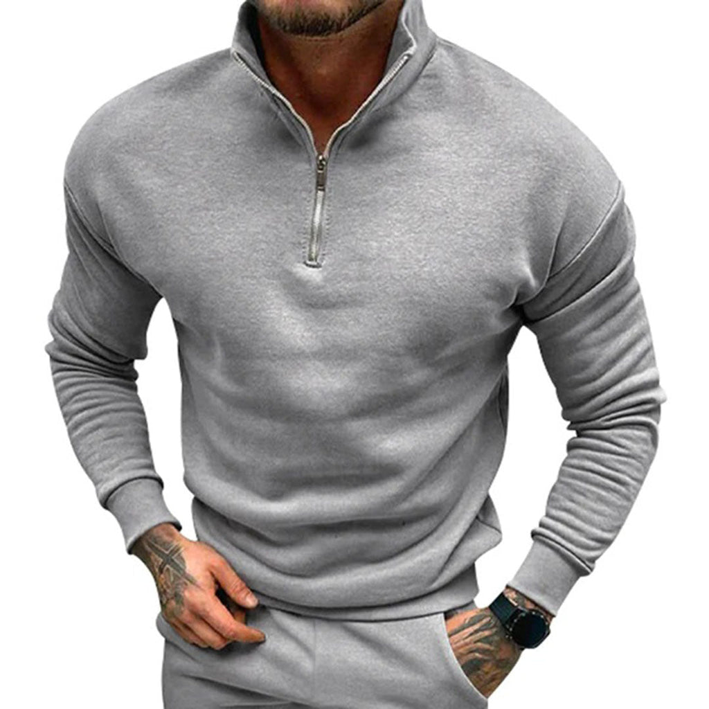 Men's Streamlined Half-Zip Stand Collar Pullover