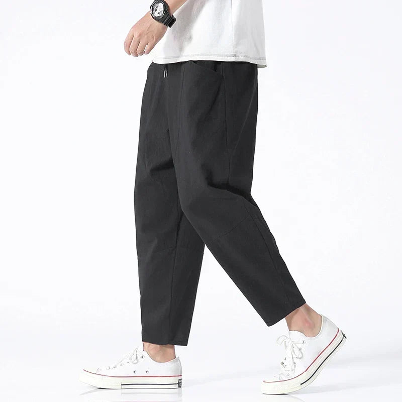 Men's Lightweight Cropped Drawstring Trousers