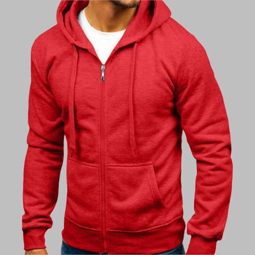 Men's Casual Zip-Through Hooded Top