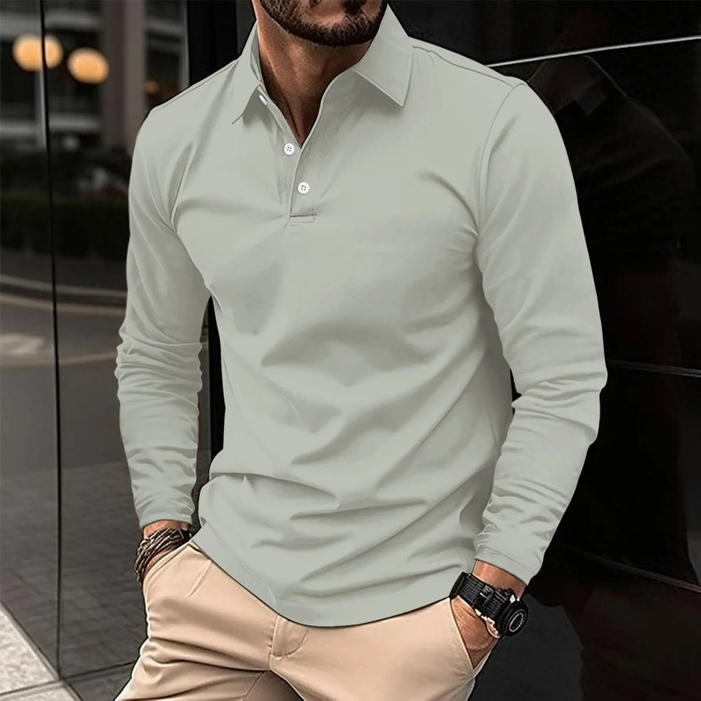 Men's Refined Tailored Long Sleeve Polo
