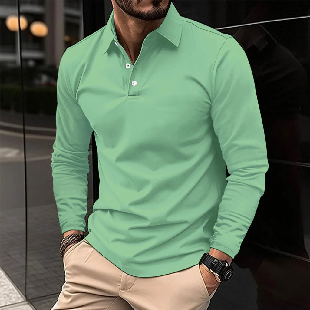 Men's Refined Tailored Long Sleeve Polo