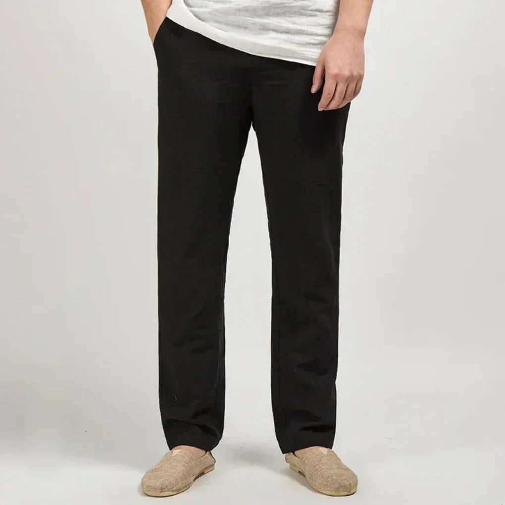 Men's Lightweight Straight-Leg Linen Trousers