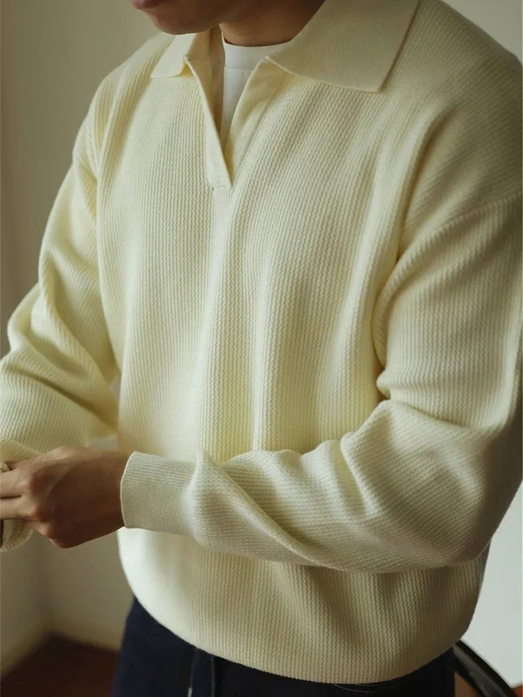 Men's Smart Casual Knitted Polo Pullover