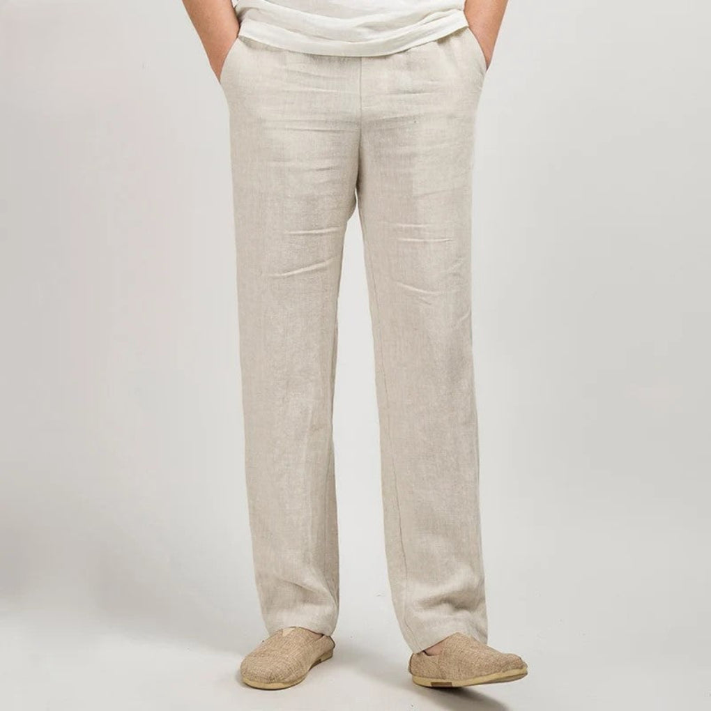 Men's Lightweight Straight-Leg Linen Trousers