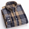 Men's Check Flannel Button-Down Collar Shirt