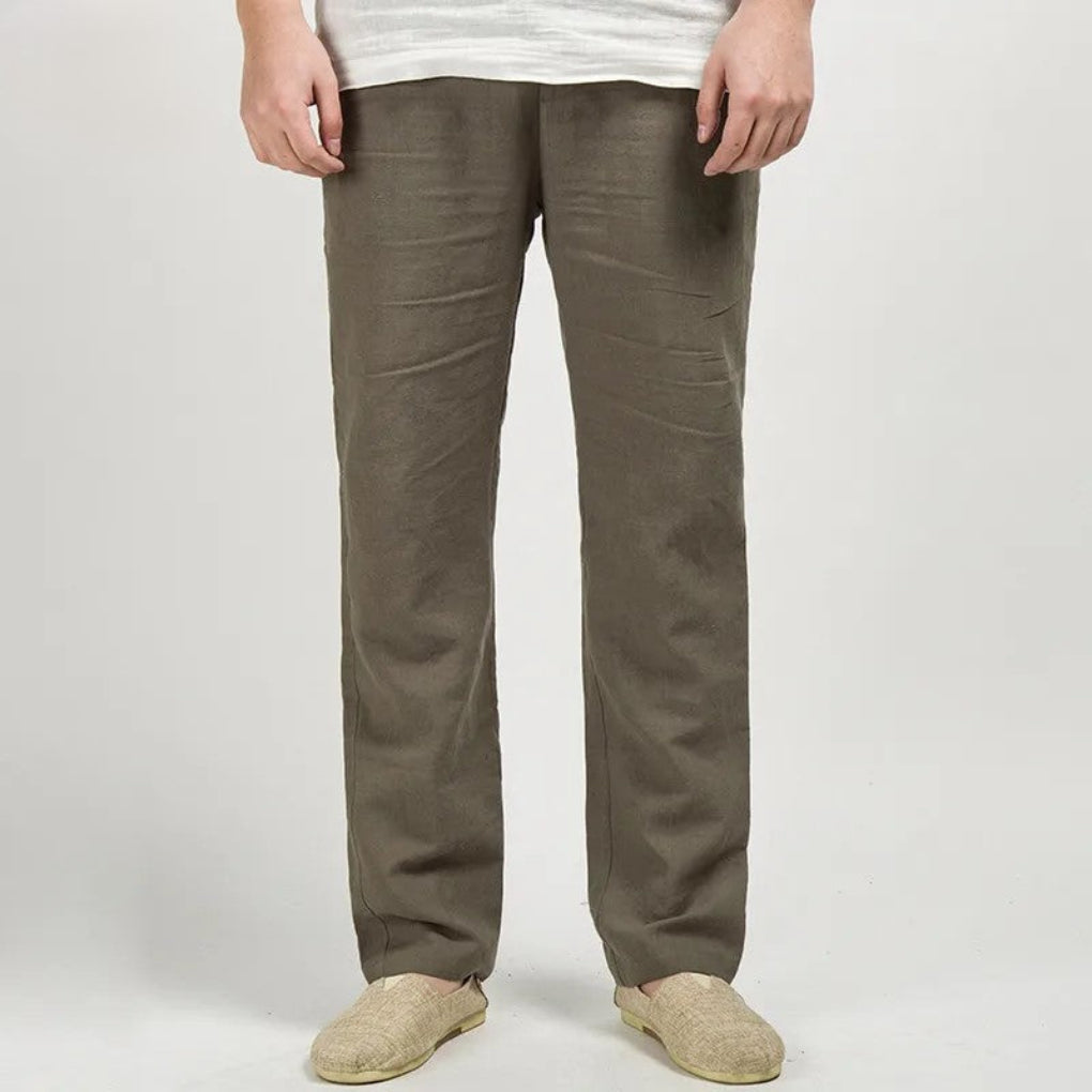 Men's Lightweight Straight-Leg Linen Trousers