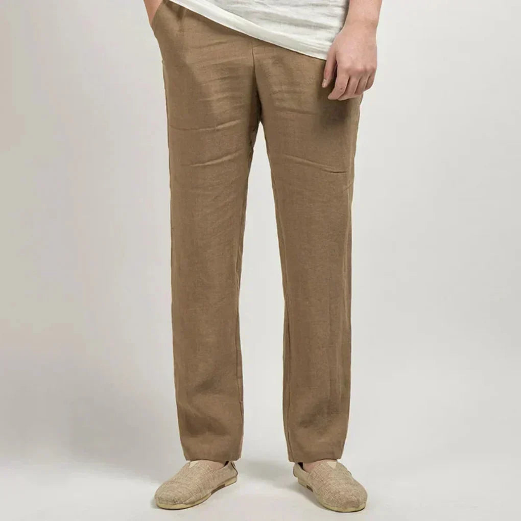 Men's Lightweight Straight-Leg Linen Trousers