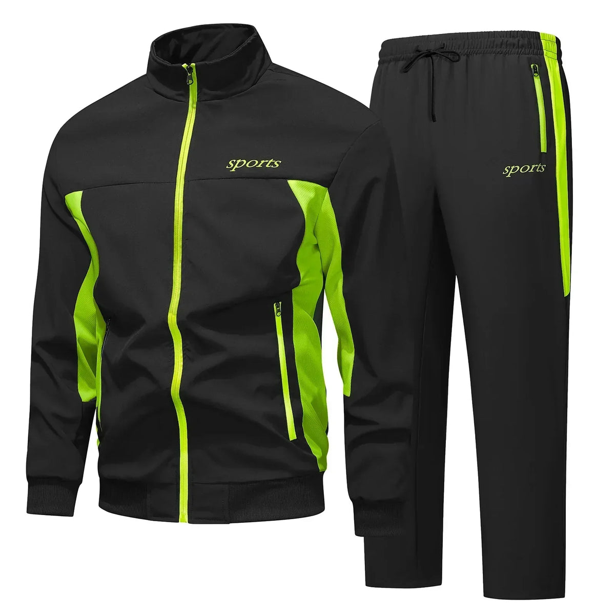 Men's Zip Jacket Two-Piece Tracksuit Set