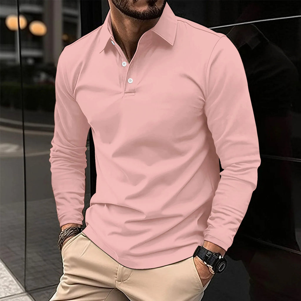 Men's Refined Tailored Long Sleeve Polo