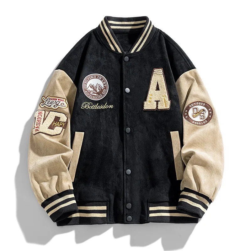 Men's Relaxed-Fit Embroidered Varsity Jacket