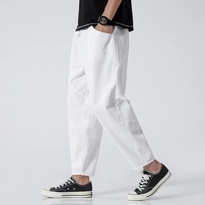 Men's Lightweight Cropped Drawstring Trousers