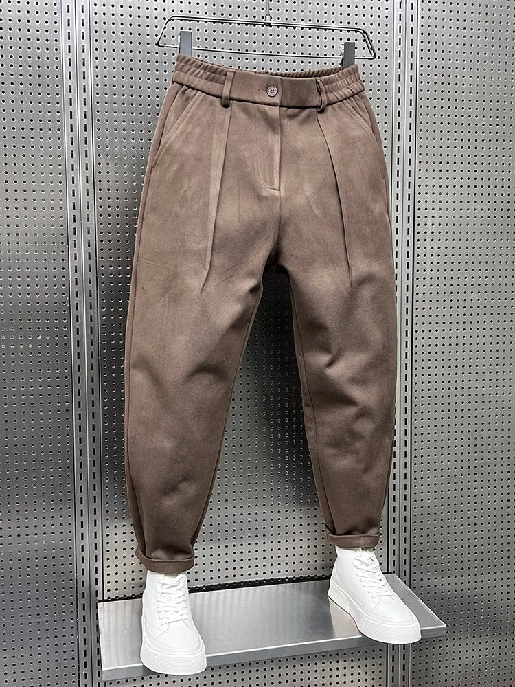 Men's Smart Relaxed Pleat-Front Tapered Trousers