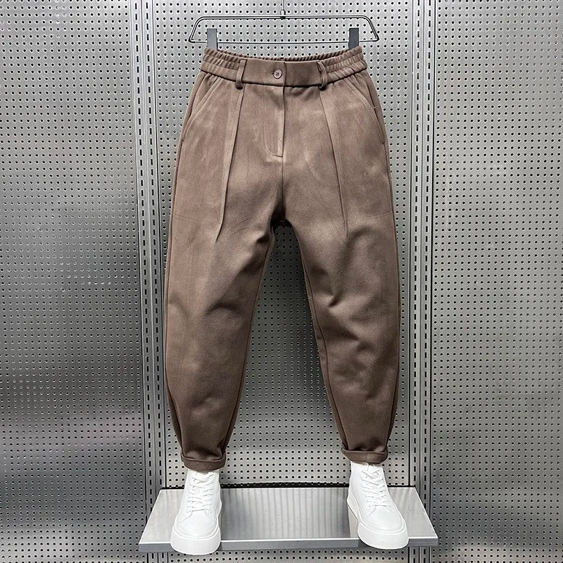 Men's Smart Relaxed Pleat-Front Tapered Trousers